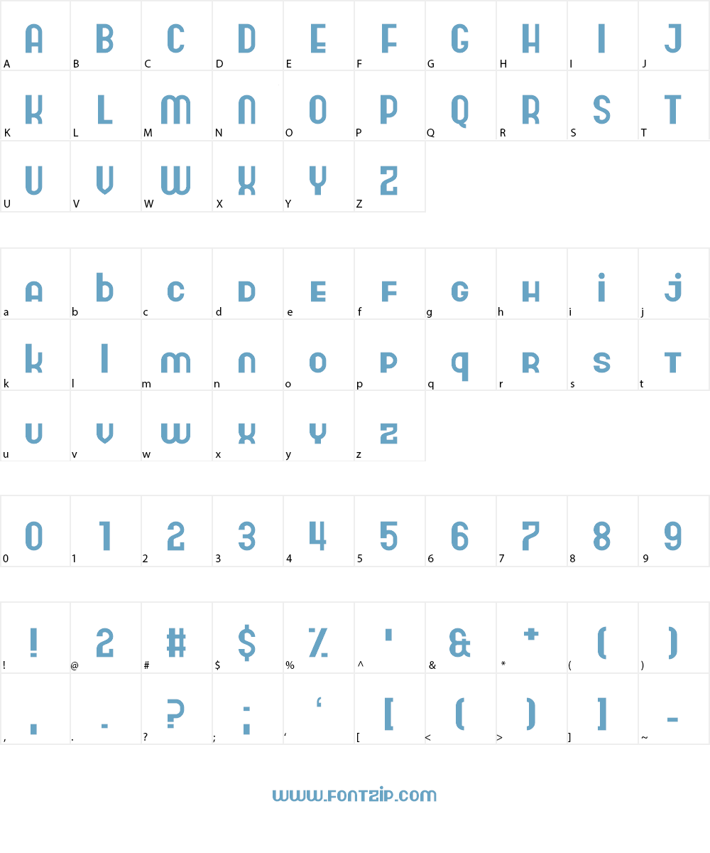 Hangar Nine Font Character